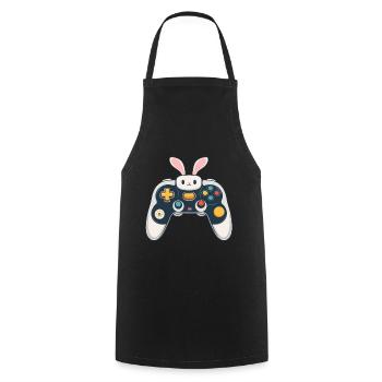 Lapin de Pâques Gamer Iconic Gaming Streetwear - Tablier de cuisine - noir - Devant - AI Model Male 185 dark (185cm)