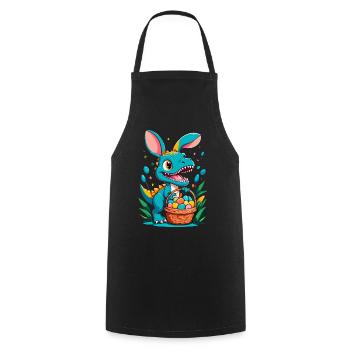 Iconic Easter Dinosaur Dinosaur Easter Bunny - Cooking Apron - black - Front - AI Model Male 185 dark (185cm)