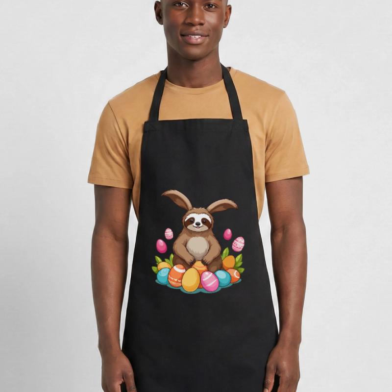 Funny Sloth Easter Bunny Iconic Easter Cooking Apron