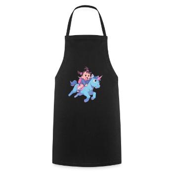 Licorne Kawaii Japonais - Tablier de cuisine - noir - Devant - AI Model Male 185 dark (185cm)