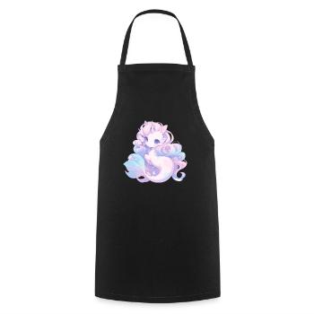 Licorne Sirène Kawaii Japonais - Tablier de cuisine - noir - Devant - AI Model Male 185 dark (185cm)