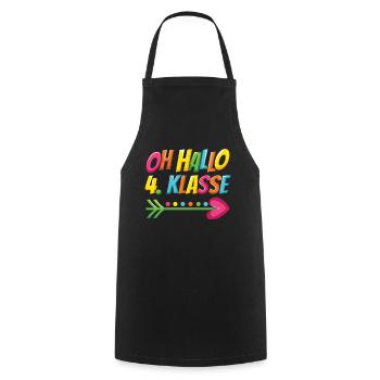 Oh Hello 4th Grade School - Cooking Apron - black - Front - AI Model Male 185 dark (185cm)