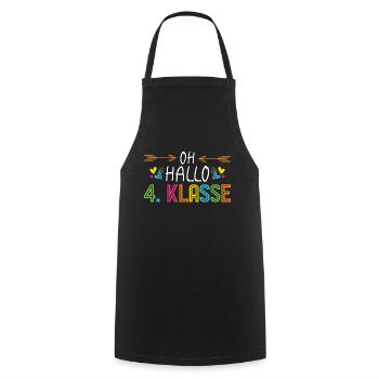 Oh Hello 4th Grade School - Cooking Apron - black - Front - AI Model Male 185 dark (185cm)