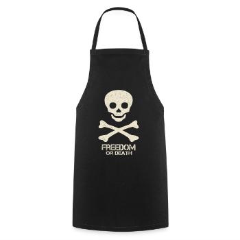Totenkopf Spruch Freedom Or Death - Kochschürze - Schwarz - Vorne - AI Model Male 185 dark (185cm)