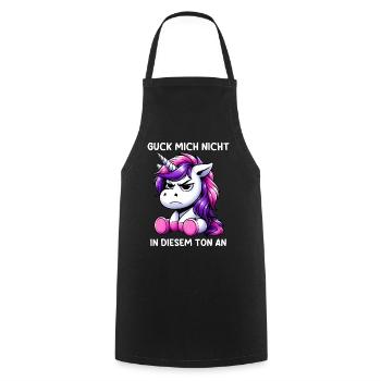 Ne me regarde pas sur ce ton - Tablier de cuisine - noir - Devant - AI Model Male 185 dark (185cm)