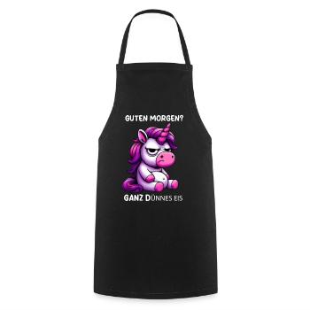 Good morning very thin ice cream - Cooking Apron - black - Front - AI Model Male 185 dark (185cm)