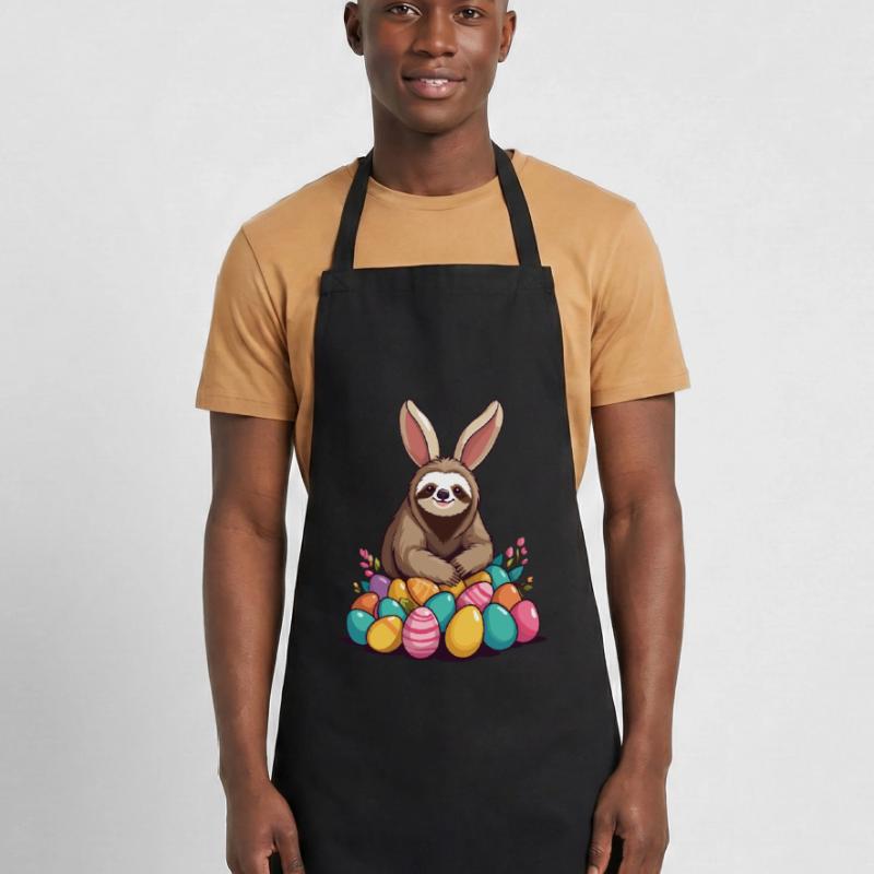 Funny Sloth Easter Bunny Iconic Easter Cooking Apron