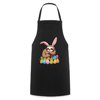 Funny Sloth Easter Bunny Iconic Easter - Cooking Apron - black - Front - AI Model Male 185 dark (185cm)