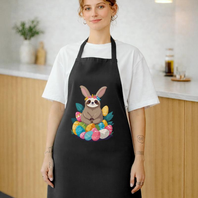Funny Sloth Easter Bunny Iconic Easter Cooking Apron