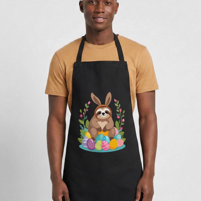 Funny Sloth Easter Bunny Iconic Easter Cooking Apron