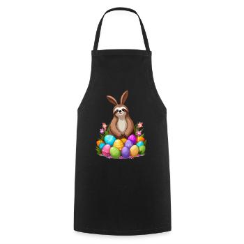 Lustiges Faultier Osterhase Süßes Osterdesign - Kochschürze - Schwarz - Vorne - AI Model Male 185 dark (185cm)