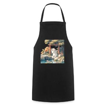 Licorne Kawaii Japonais - Tablier de cuisine - noir - Devant - AI Model Male 185 dark (185cm)