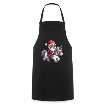 Unicorn Santa Claus Christmas Kawaii - Cooking Apron - black - Front - AI Model Male 185 dark (185cm)