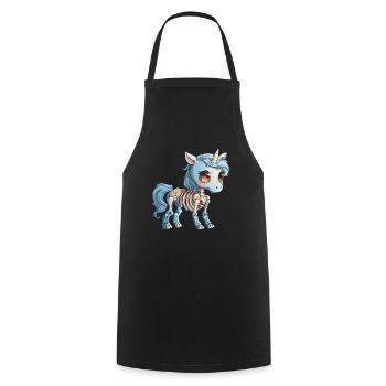 Unicorn Skeleton Halloween Kawaii - Cooking Apron - black - Front - AI Model Male 185 dark (185cm)