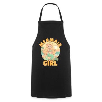 Mermaid Girl - Meerjungfraudesign - Kochschürze - Schwarz - Vorne - AI Model Male 185 dark (185cm)