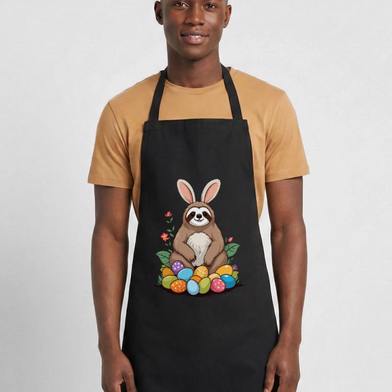 Funny Sloth Easter Bunny Iconic Easter Cooking Apron