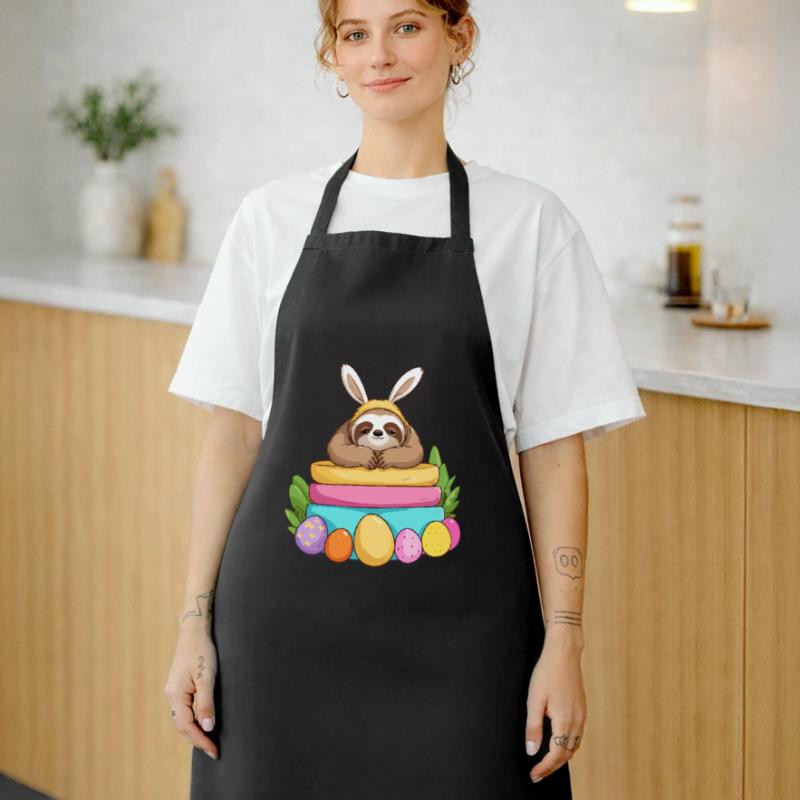 Funny Sloth Easter Bunny Iconic Easter Cooking Apron