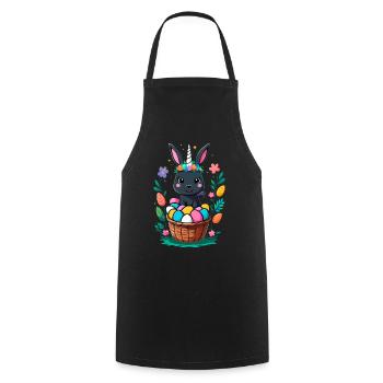 Funny Unicorn Easter Bunny Cute Easter Unicorn - Cooking Apron - black - Front - AI Model Male 185 dark (185cm)