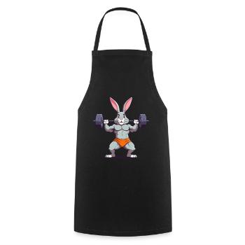 Lapin de Pâques Bodybuilder Drôle & Animal Workout - Tablier de cuisine - noir - Devant - AI Model Male 185 dark (185cm)
