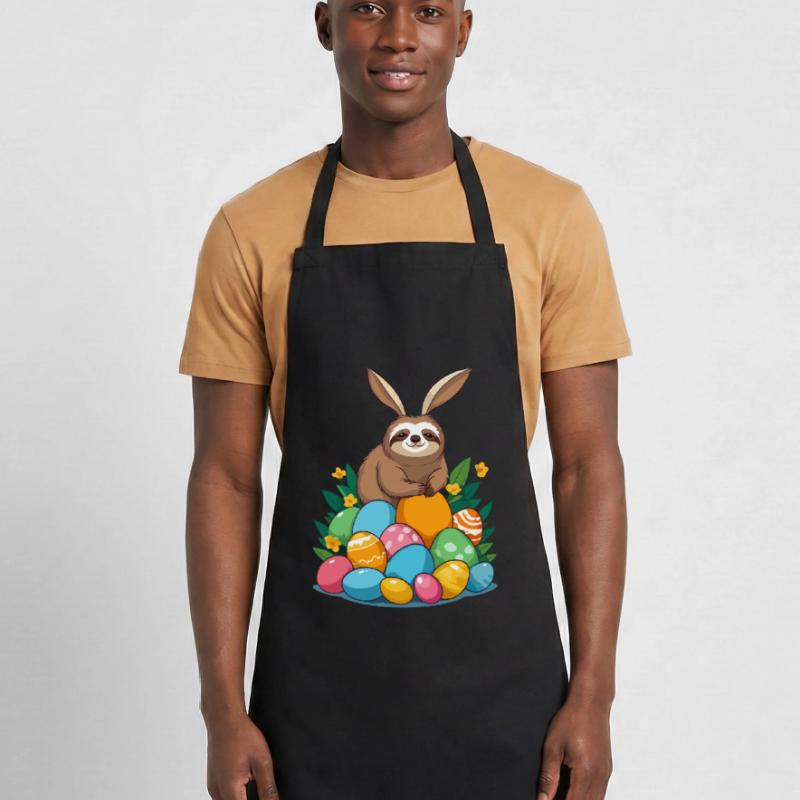 Funny Sloth Easter Bunny Iconic Easter Cooking Apron