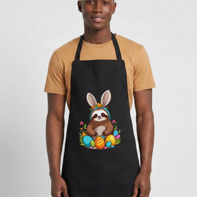 Funny Sloth Easter Bunny Iconic Easter Cooking Apron