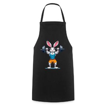 Easter Bunny Bodybuilding Animal Funny Workout - Cooking Apron - black - Front - AI Model Male 185 dark (185cm)