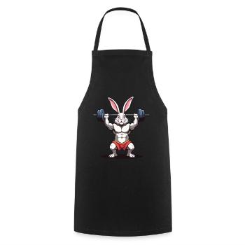 Easter Bunny Body Building Animal Funny Workout - Cooking Apron - black - Front - AI Model Male 185 dark (185cm)