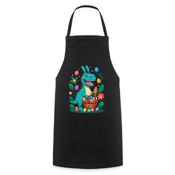 Iconic Easter Dinosaur Dinosaur Easter Bunny - Cooking Apron - black - Front - AI Model Male 185 dark (185cm)