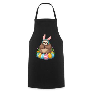 Lustiges Faultier Osterhase Ikonisches Ostern - Kochschürze - Schwarz - Vorne - AI Model Male 185 dark (185cm)