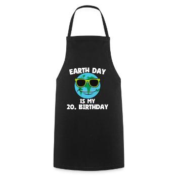 Earth Day Is My 20. Birthday - 20. Geburtstag 2004 - Kochschürze - Schwarz - Vorne - AI Model Male 185 dark (185cm)