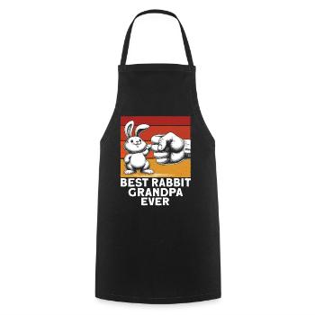Best Rabbit Grandpa Ever - Cooking Apron - black - Front - AI Model Male 185 dark (185cm)