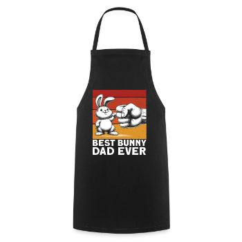 Meilleur papa lapin de tous les temps - Tablier de cuisine - noir - Devant - AI Model Male 185 dark (185cm)
