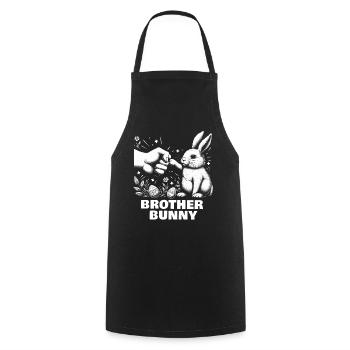 Frère Lapin - Tablier de cuisine - noir - Devant - AI Model Male 185 dark (185cm)