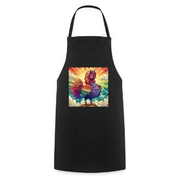 Licorne Thanksgiving Kawaii - Tablier de cuisine - noir - Devant - AI Model Male 185 dark (185cm)