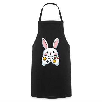 Easter Bunny Gamer Iconic Easter Gaming - Cooking Apron - black - Front - AI Model Male 185 dark (185cm)