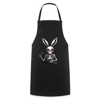 Lapin de Pâques Gamer & Gaming Streetwear Iconique - Tablier de cuisine - noir - Devant - AI Model Male 185 dark (185cm)