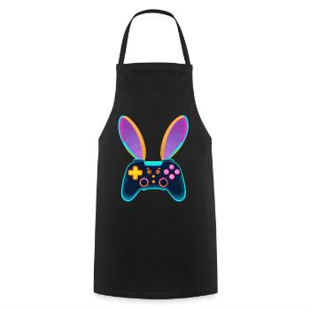 Osterhase Gamer und Gaming Streetwear Osterlook - Kochschürze - Schwarz - Vorne - AI Model Male 185 dark (185cm)