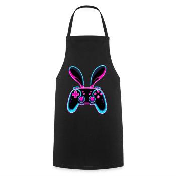 Osterhase Gamer Ikonisches Ostern Gaming - Kochschürze - Schwarz - Vorne - AI Model Male 185 dark (185cm)