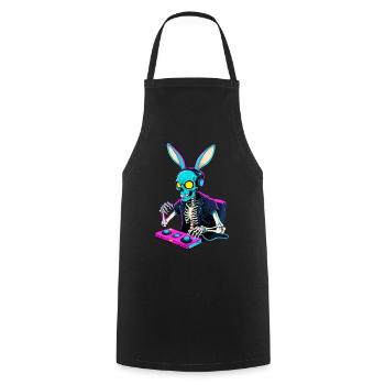 Lapin de Pâques Gamer & Gaming Streetwear Iconique - Tablier de cuisine - noir - Devant - AI Model Male 185 dark (185cm)