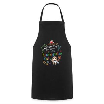 Out of the way: Here comes a kindergartner - Cooking Apron - black - Front - AI Model Male 185 dark (185cm)