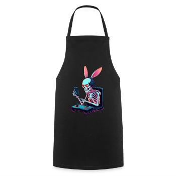 Lapin de Pâques Gamer et Design de streetwear de jeu - Tablier de cuisine - noir - Devant - AI Model Male 185 dark (185cm)