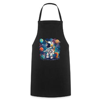 Unicorn Astronaut Kawaii Japanese - Cooking Apron - black - Front - AI Model Male 185 dark (185cm)