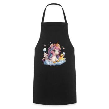 Unicorn Bubble Bath Kawaii Japanese - Cooking Apron - black - Front - AI Model Male 185 dark (185cm)