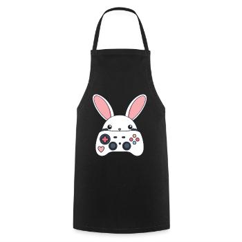 Osterhase Gamer Ikonisches Ostern Gaming - Kochschürze - Schwarz - Vorne - AI Model Male 185 dark (185cm)