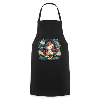 Einhorn Koi Fisch Kawaii Japanisch - Kochschürze - Schwarz - Vorne - AI Model Male 185 dark (185cm)