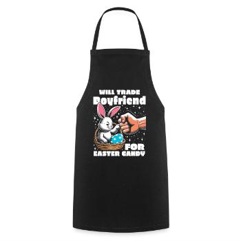 Échangera son petit ami contre des bonbons de Pâques - Tablier de cuisine - noir - Devant - AI Model Male 185 dark (185cm)