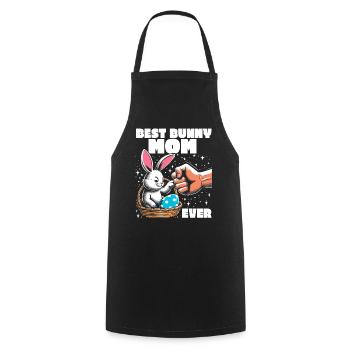 Best Bunny Mom Ever - Cooking Apron - black - Front - AI Model Male 185 dark (185cm)
