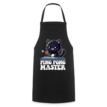 Ping Pong Master Katze Tenue de papa chat noir - Tablier de cuisine - noir - Devant - AI Model Male 185 dark (185cm)