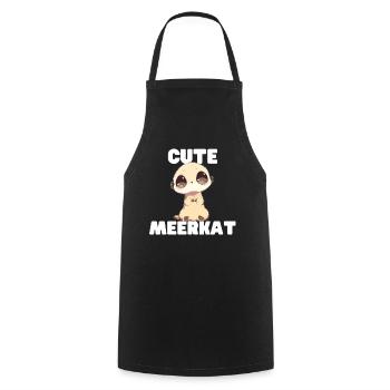 Cute Meerkat - Meerkat Design - Cooking Apron - black - Front - AI Model Male 185 dark (185cm)