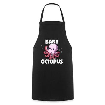 Baby Octopus - Cooking Apron - black - Front - AI Model Male 185 dark (185cm)